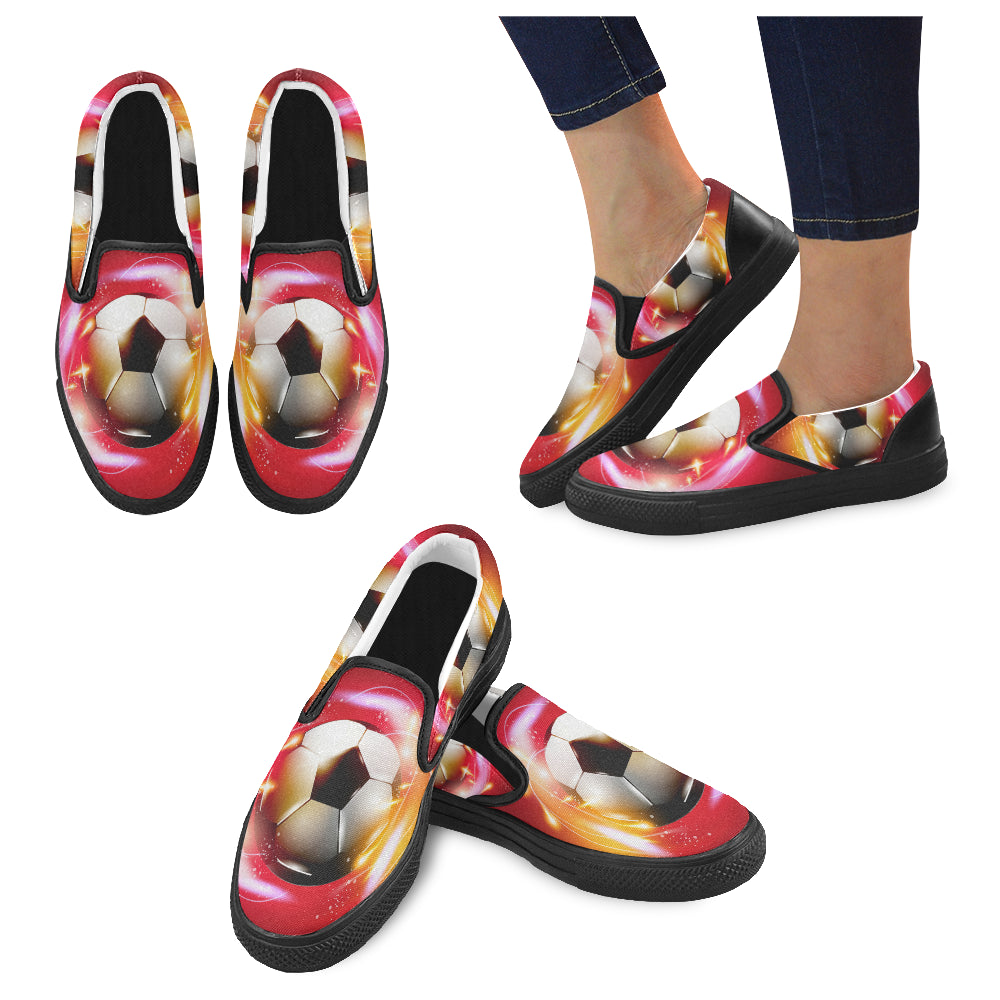 Fire Bal - Women's Slip-on Canvas Shoes (019) - Soccer Empire