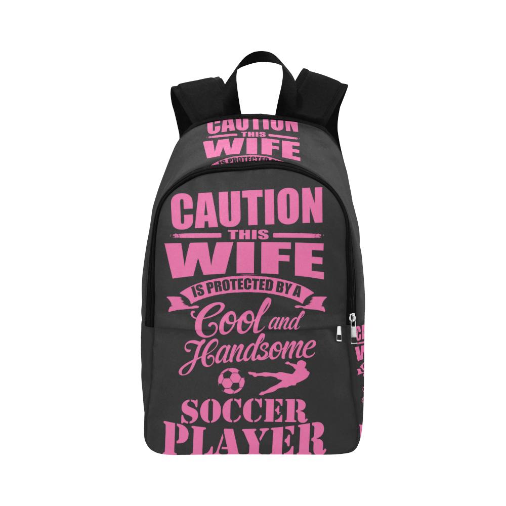 Caution This Wife Is Protected By A Cool And Handsome Soccer Player - Casual Backpack for Adult (1659) - Soccer Empire