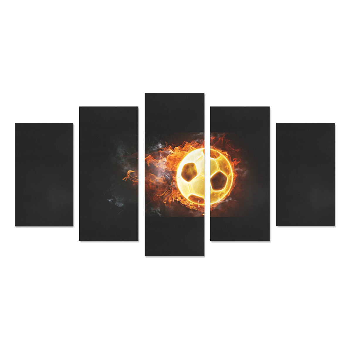 Flame Soccer Bal - Canvas Print Sets A (No Frame) - Soccer Empire