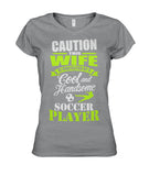 Caution This Wife Is Protected By A Cool And Handsome Soccer Player - WOMEN'S V-NECK - Soccer Empire