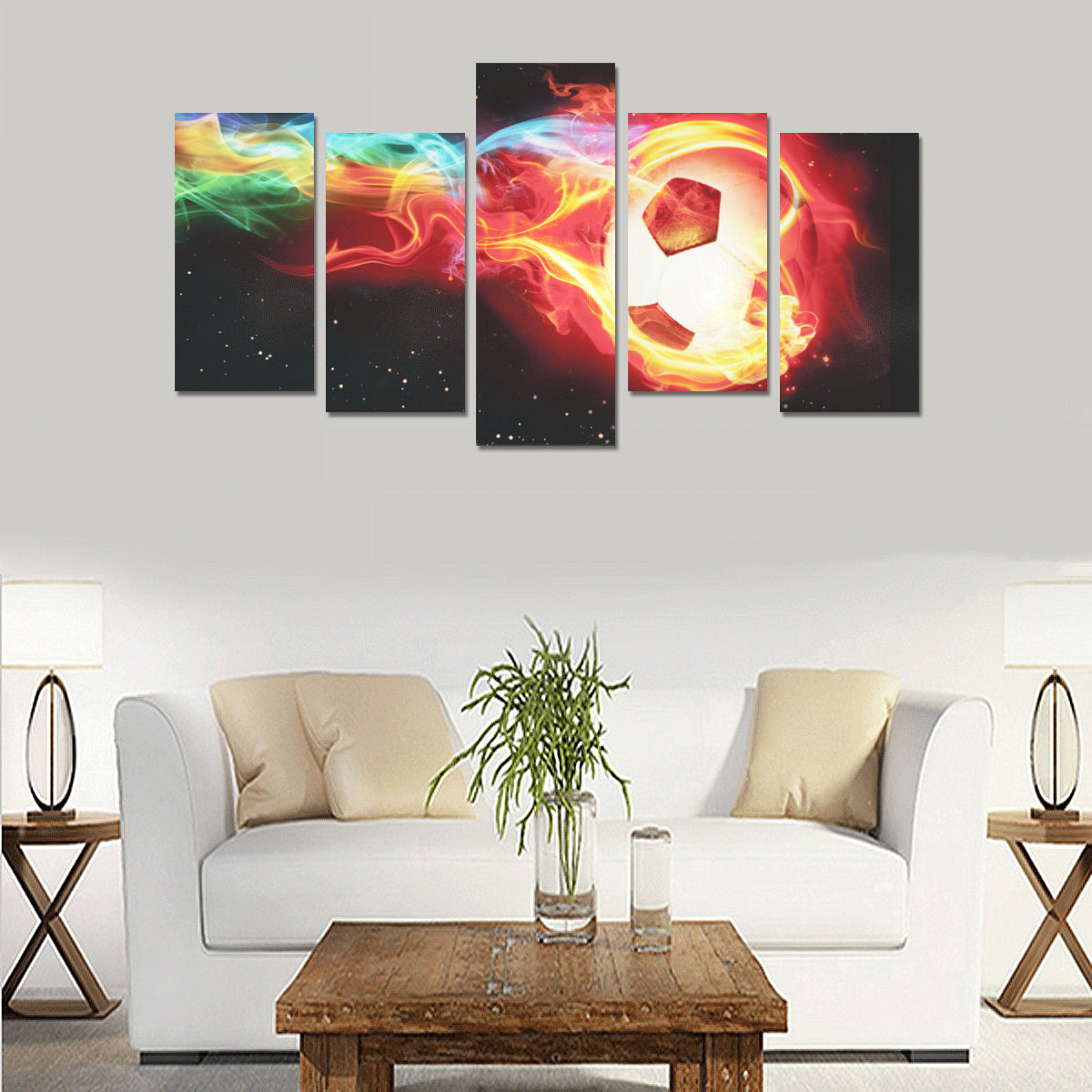 Fire Bal - Canvas Print Sets E (No Frame) - Soccer Empire