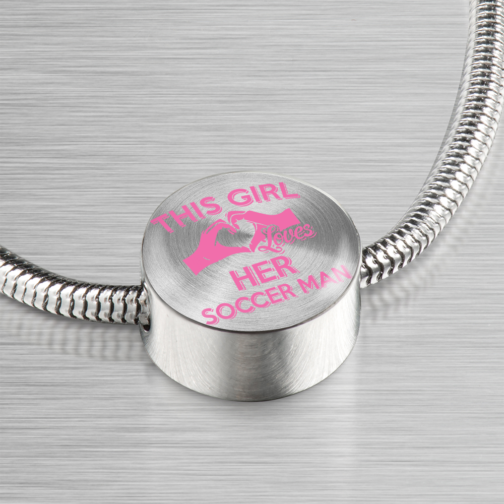 This Girl Loves Her Soccer Man - Circle Charm - Soccer Empire