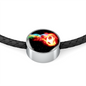 Fire Flame - Woven Leather Bracelet & Charm - Soccer Empire