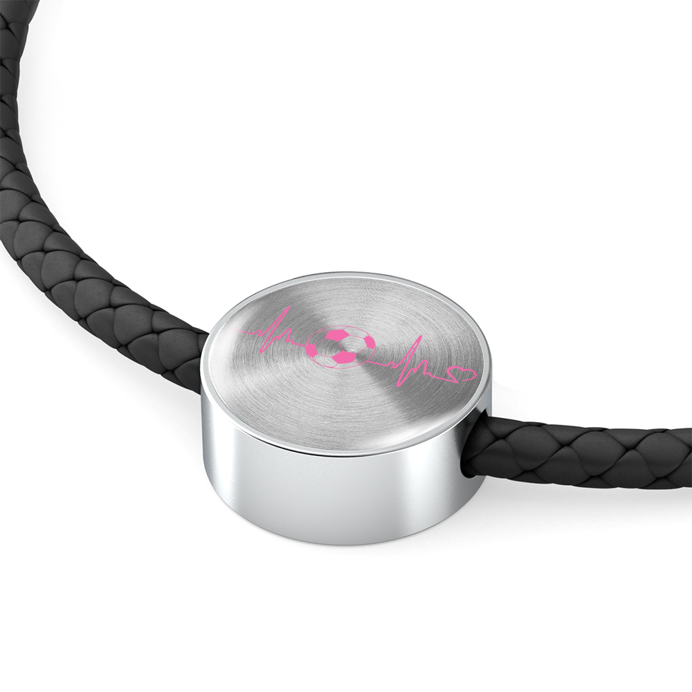 Soccer In My Heart - Woven Leather Bracelet & Charm - Soccer Empire