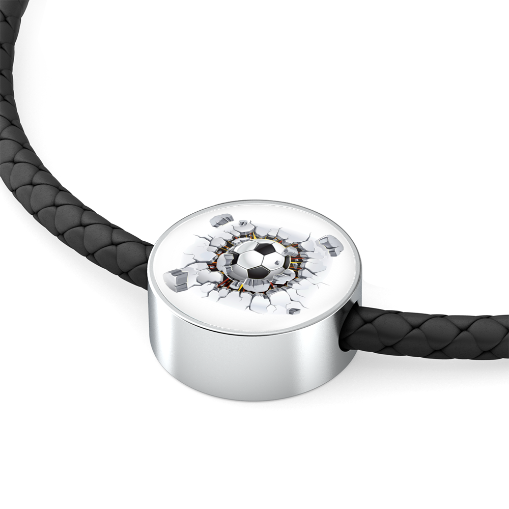 Soccer Wear Hit The Wall - Woven Leather Bracelet & Charm - Soccer Empire