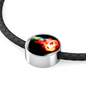 Fire Flame - Woven Leather Bracelet & Charm - Soccer Empire