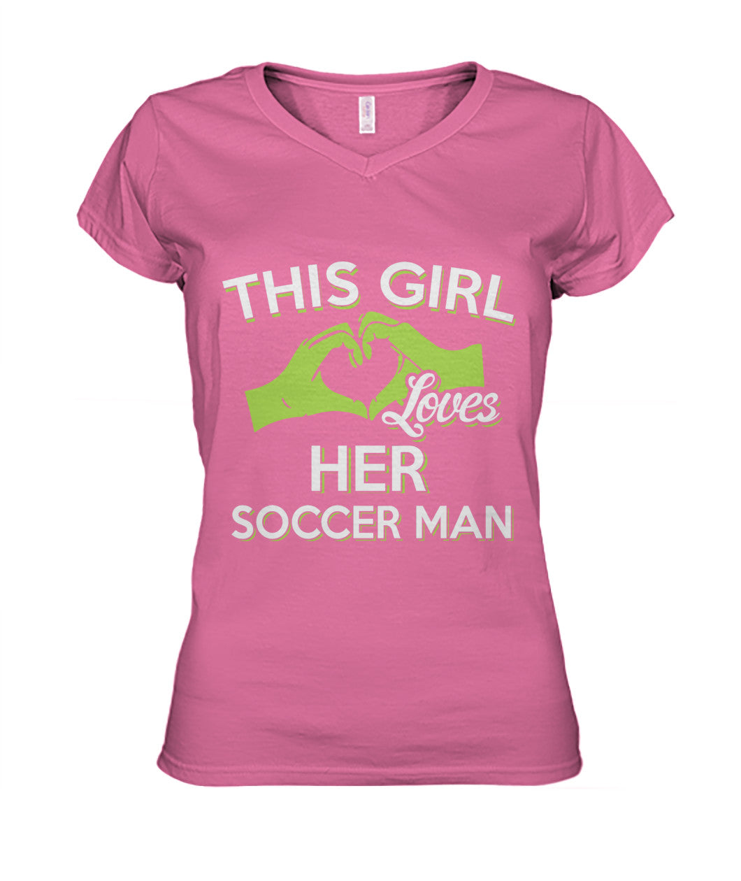 This Girl Loves Her Soccer Man - WOMEN'S V-NECK - Soccer Empire